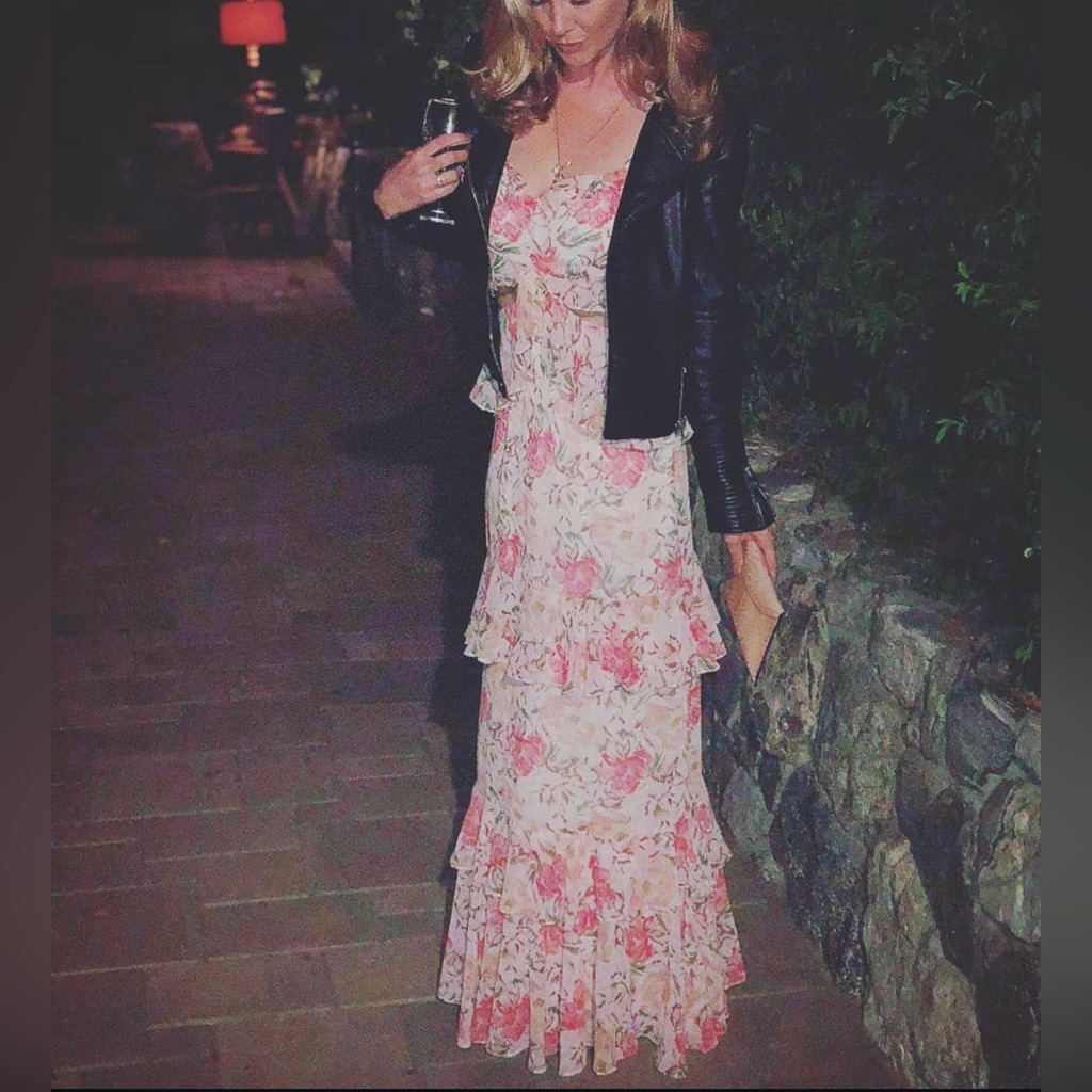 Stunning Floor Length Floral Gown With Cutouts
